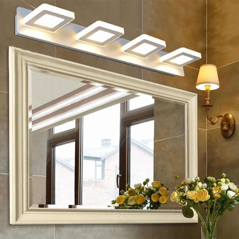 Postmoderne Metallwaschtisch hellweißes Multi -Lichter -LED -Spiegel Licht für Badezimmer