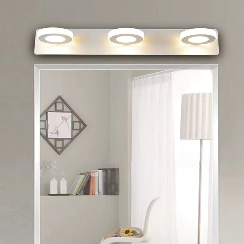 Postmoderne Metallwaschtisch hellweißes Multi -Lichter -LED -Spiegel Licht für Badezimmer