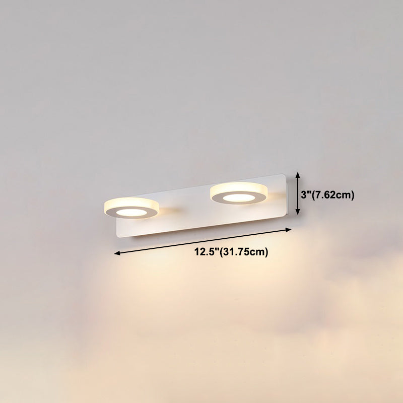 Vanité métallique postmoderne Lumière Multi lumineuse blanche Miroir LED Light pour salle de bain