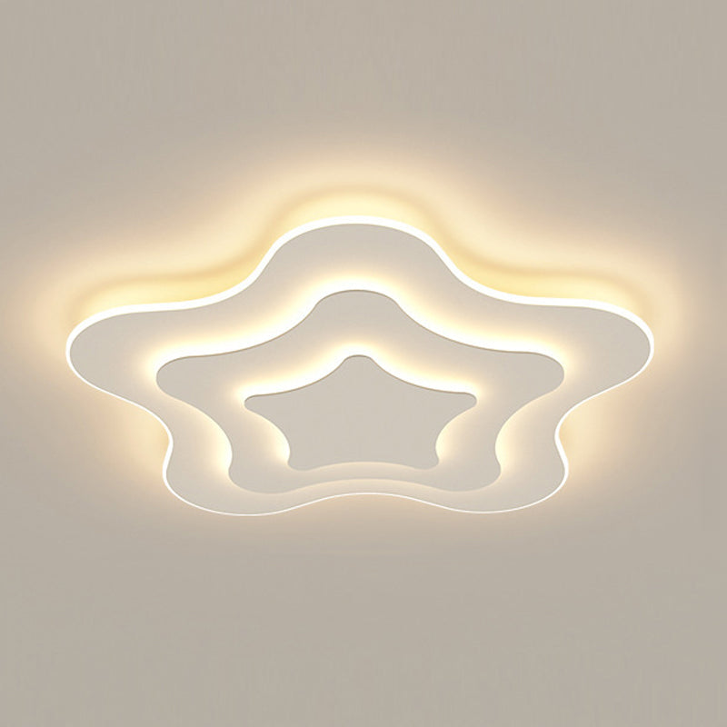 Lámparas de luz contemporánea de metal de estrella 1 lámparas de montaje de al ras de luz en blanco