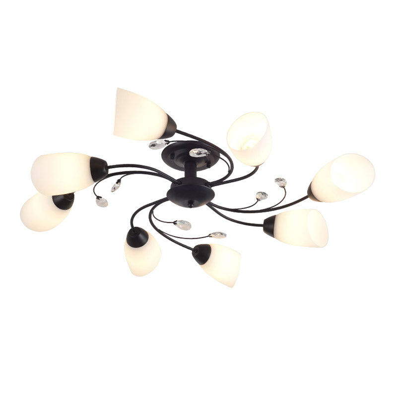 Lámpara tradicional de la semi rascada iluminación de techo de dormitorio múltiple con tono de vidrio de campana