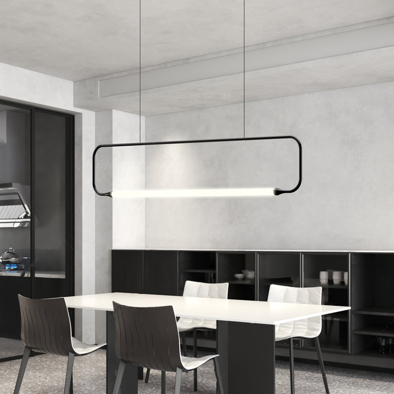 Moderner Stil Rechteck hängen Anhänger Leuchtmetall 1 Licht Anhängerleuchte