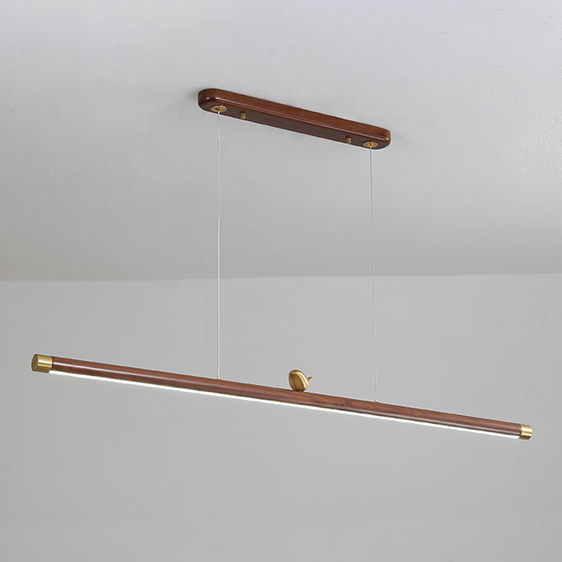 Contemporary Kitchen Pendant Light Linear Ceiling Pendant Light Wood 1 Light