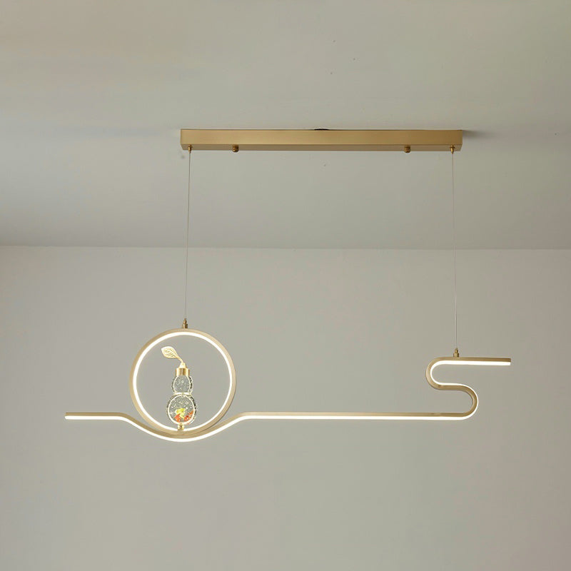 Luci a ciondolo a 2 luci contemporanee Luci a sospensione lineari in metallo per l'isola della cucina