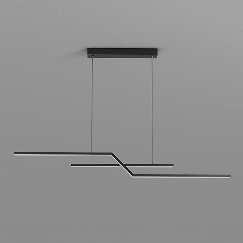 Hedendaagse lineair eiland licht metaal 2 lichte eilandverlichtingsarmaturen voor keuken