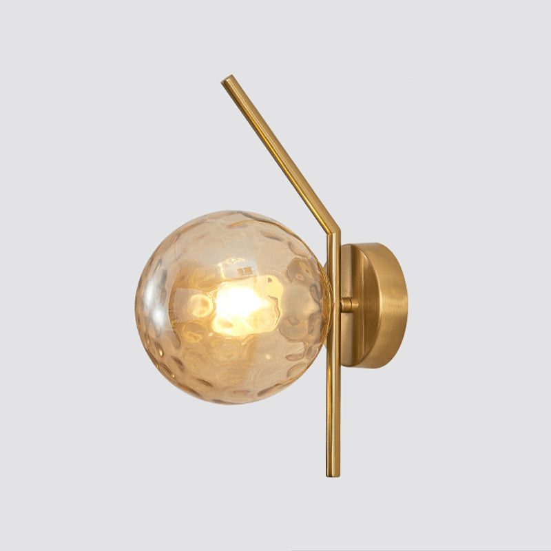 Simple 1-Light Wall Lighting Fixture Glass Spherical Wall Light for Hallway