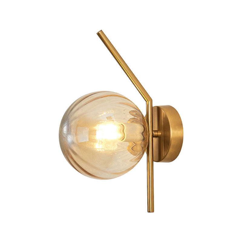 Simple 1-Light Wall Lighting Fixture Glass Spherical Wall Light for Hallway