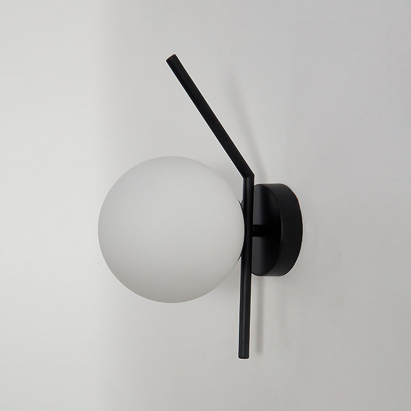 Simple 1-Light Wall Lighting Fixture Glass Spherical Wall Light for Hallway