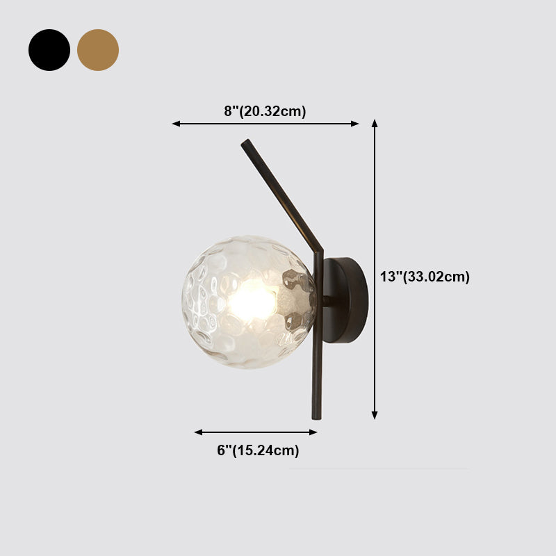 Simple 1-Light Wall Lighting Fixture Glass Spherical Wall Light for Hallway