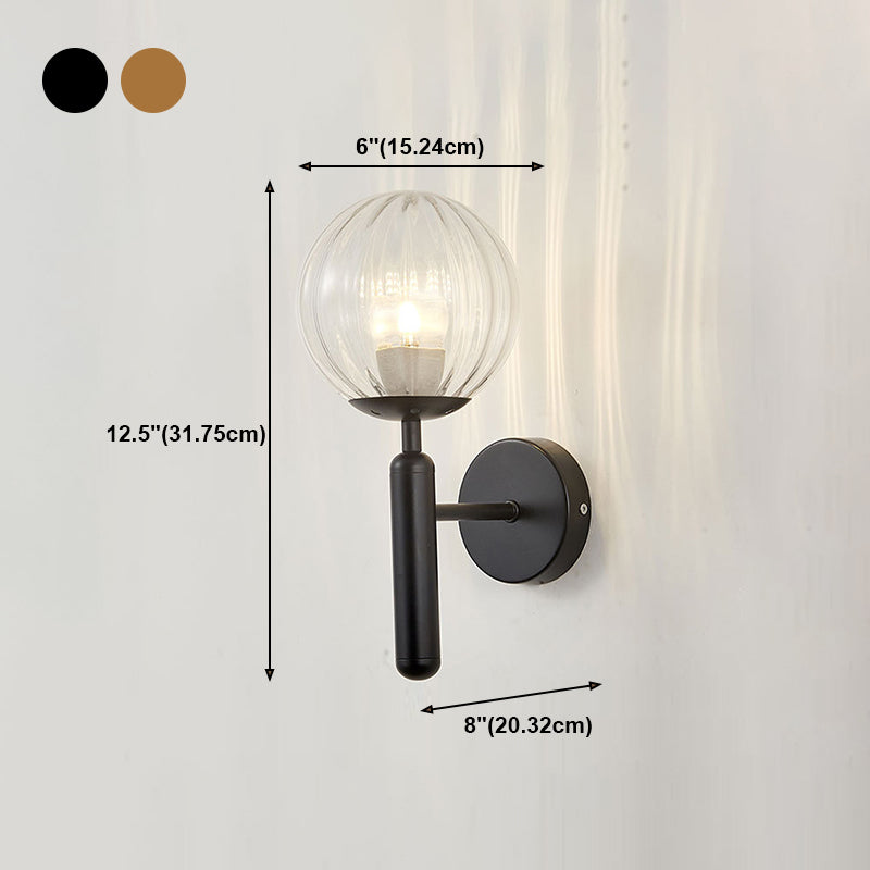 Kugelförmige Glaswandlampenvorrichtung moderne 1 Glühbirnen -Flur -Wandleuchten