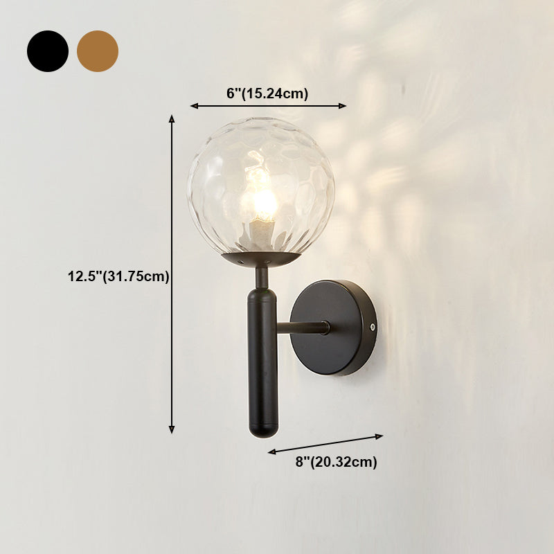 Kugelförmige Glaswandlampenvorrichtung moderne 1 Glühbirnen -Flur -Wandleuchten