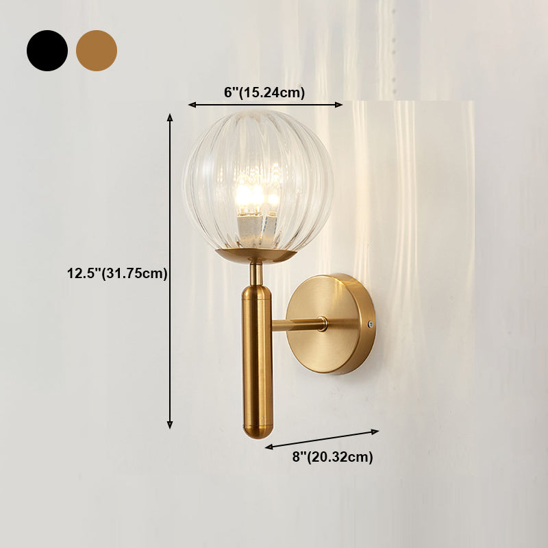 Kugelförmige Glaswandlampenvorrichtung moderne 1 Glühbirnen -Flur -Wandleuchten