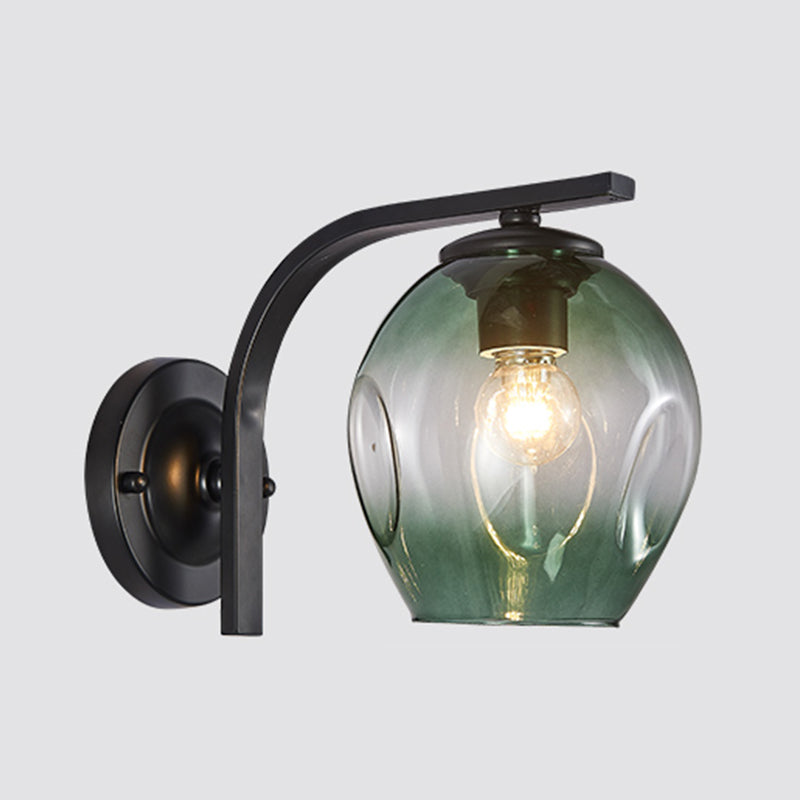 Glass Cup Shaped Sconce Lamp Stylish Modern 1 Head Wall Lighting Fixture