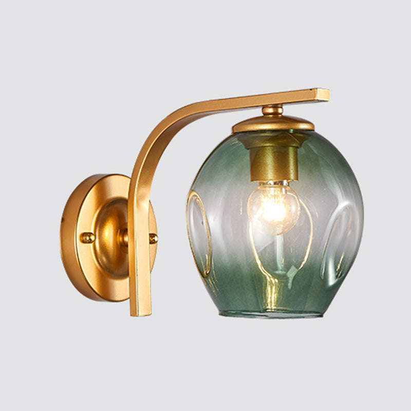 Glass Cup Shaped Sconce Lamp Stylish Modern 1 Head Wall Lighting Fixture