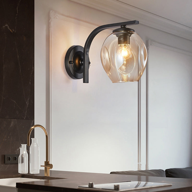 Glass Cup Shaped Sconce Lamp Stylish Modern 1 Head Wall Lighting Fixture