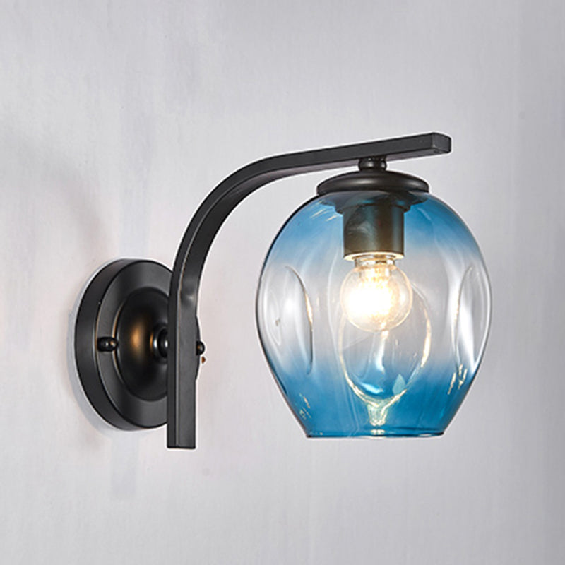 Glass Cup Shaped Sconce Lamp Stylish Modern 1 Head Wall Lighting Fixture