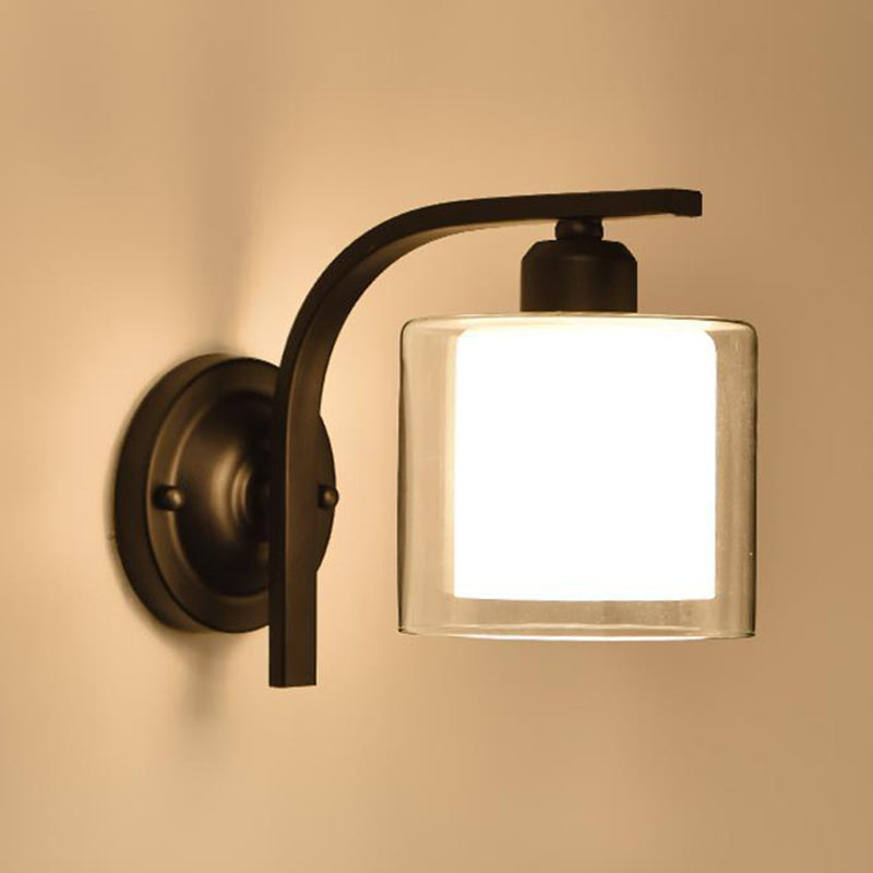 Glass Cup Shaped Sconce Lamp Stylish Modern 1 Head Wall Lighting Fixture