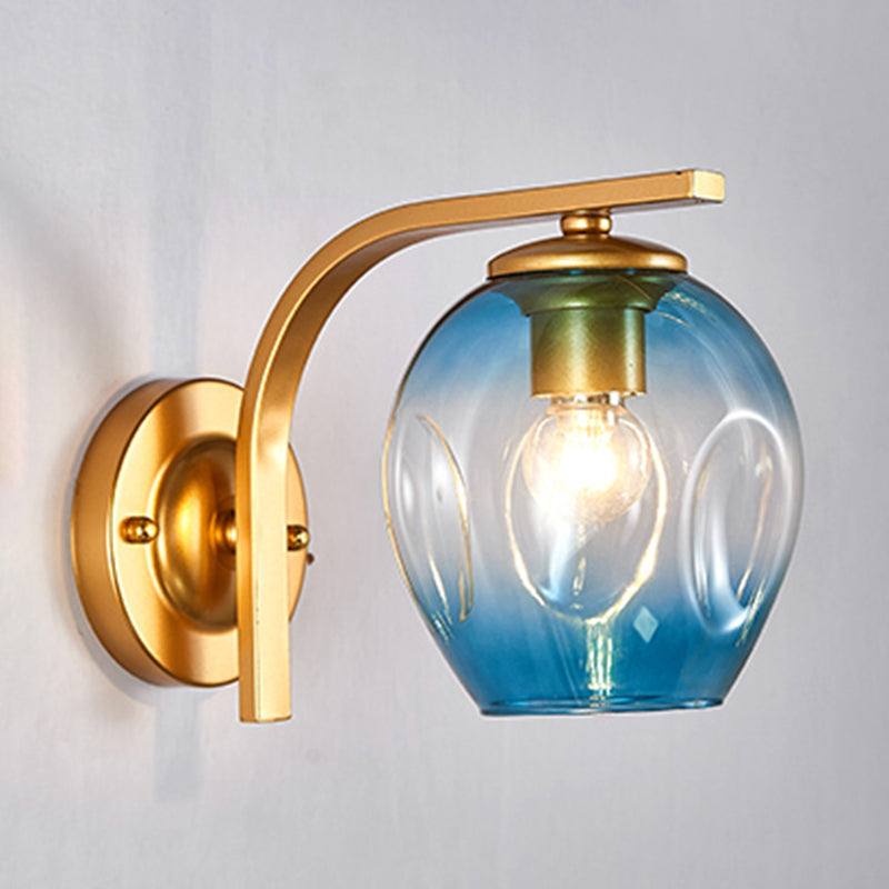Glass Cup Shaped Sconce Lamp Stylish Modern 1 Head Wall Lighting Fixture