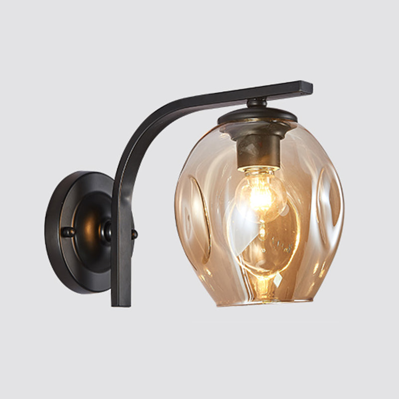 Glass Cup Shaped Sconce Lamp Stylish Modern 1 Head Wall Lighting Fixture