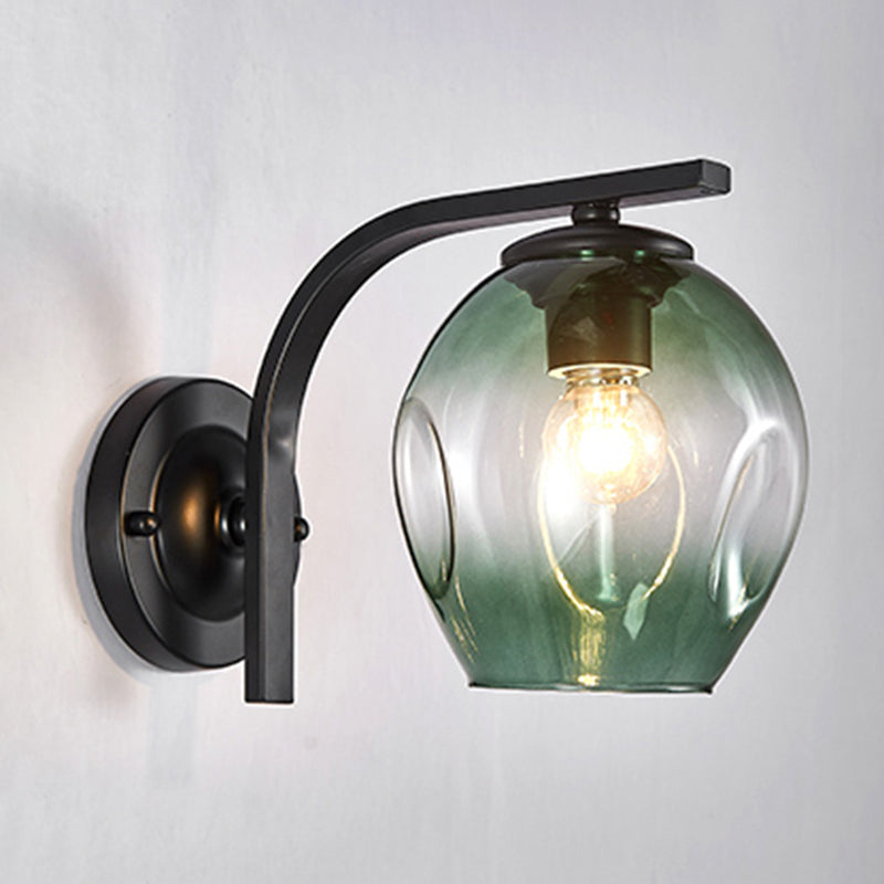 Glass Cup Shaped Sconce Lamp Stylish Modern 1 Head Wall Lighting Fixture