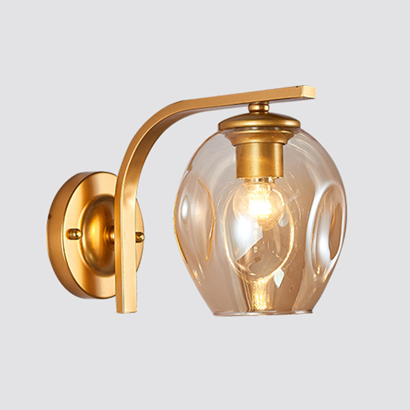Glass Cup Shaped Sconce Lamp Stylish Modern 1 Head Wall Lighting Fixture