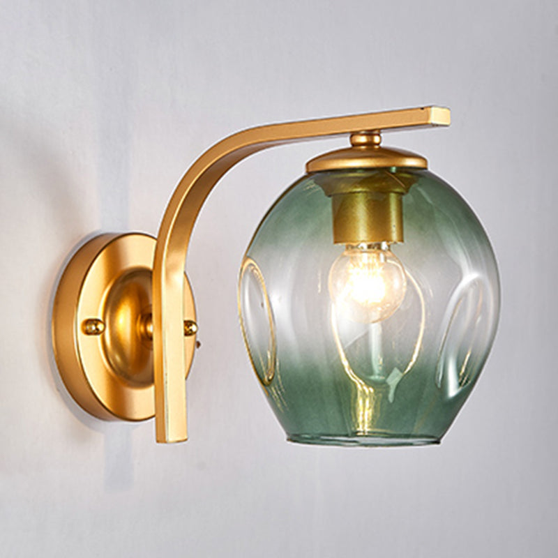 Glass Cup Shaped Sconce Lamp Stylish Modern 1 Head Wall Lighting Fixture