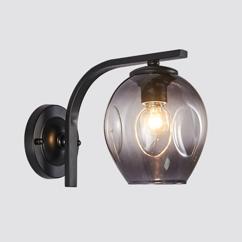 Glass Cup Shaped Sconce Lamp Stylish Modern 1 Head Wall Lighting Fixture