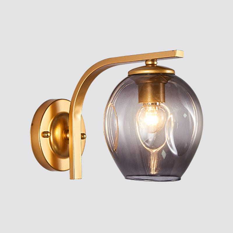 Glass Cup Shaped Sconce Lamp Stylish Modern 1 Head Wall Lighting Fixture