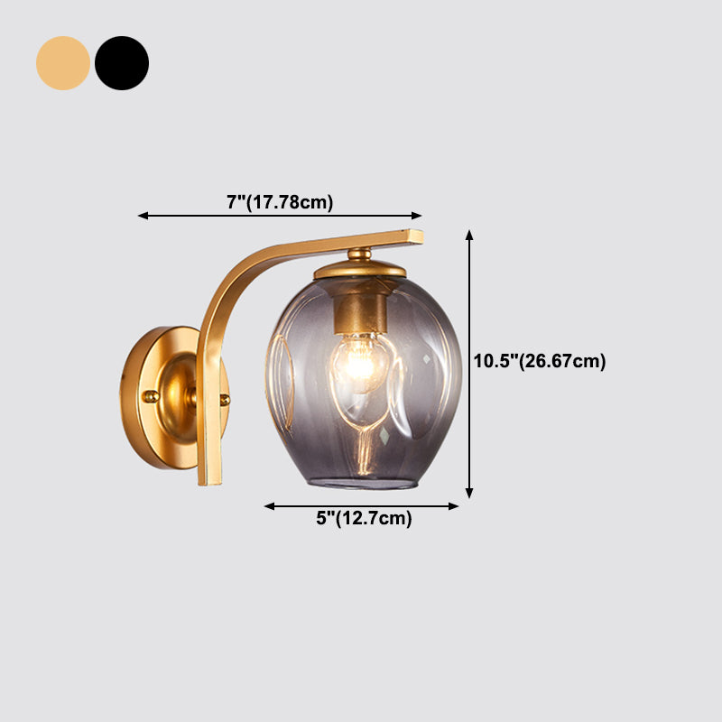 Glass Cup Shaped Sconce Lamp Stylish Modern 1 Head Wall Lighting Fixture