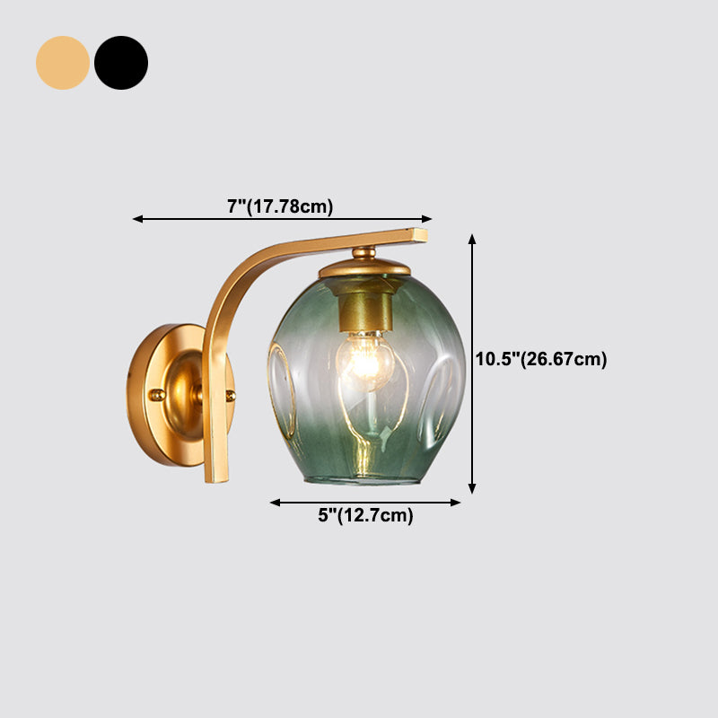 Glass Cup Shaped Sconce Lamp Stylish Modern 1 Head Wall Lighting Fixture