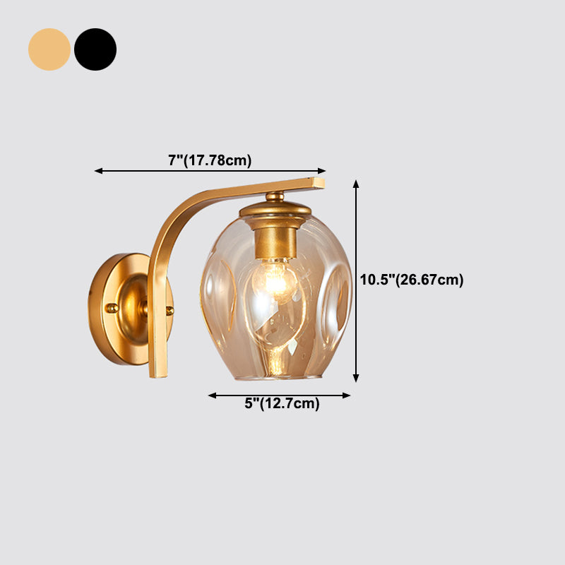 Glass Cup Shaped Sconce Lamp Stylish Modern 1 Head Wall Lighting Fixture