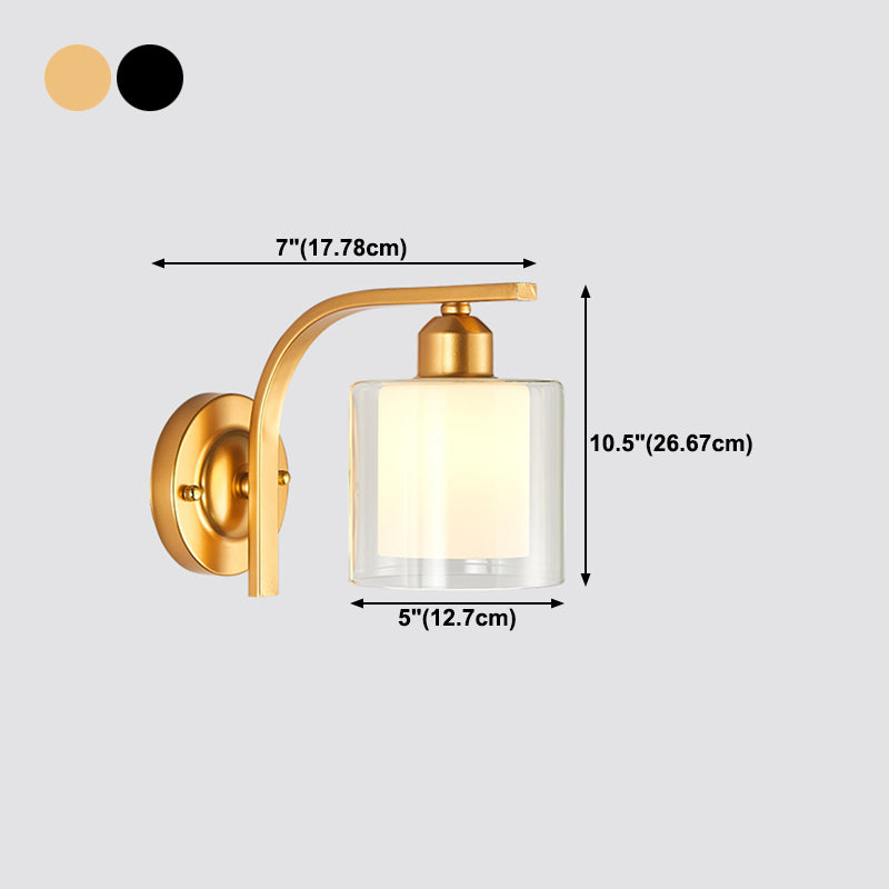 Glass Cup Shaped Sconce Lamp Stylish Modern 1 Head Wall Lighting Fixture