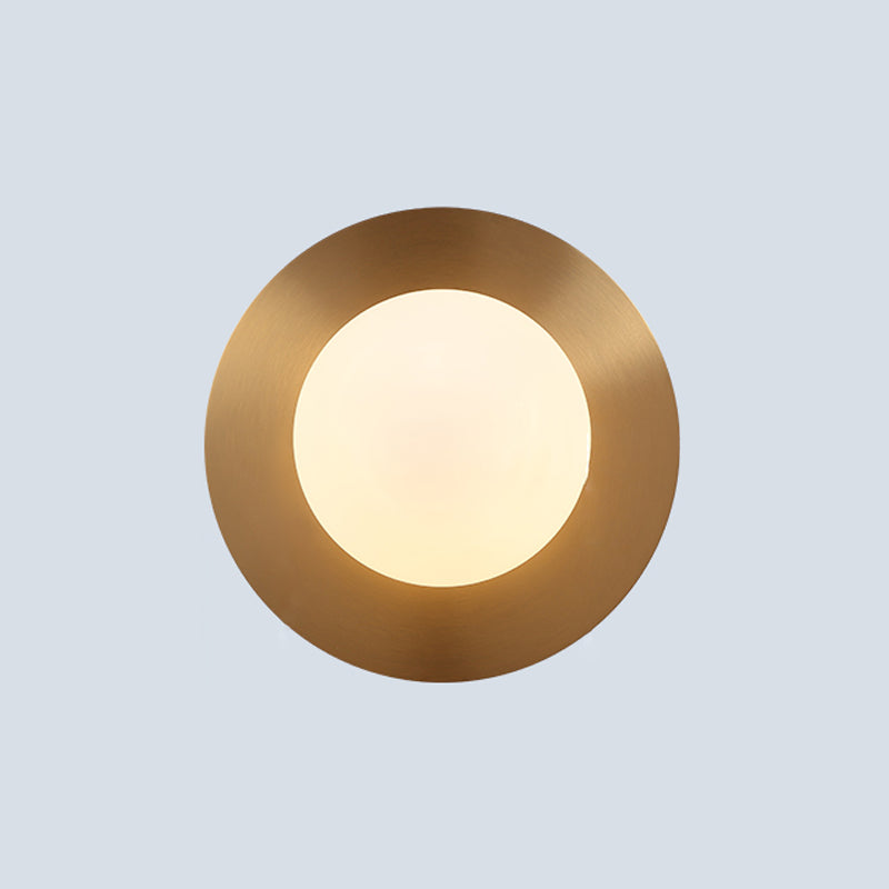 Nordic Style Wall Sconce White Glass Globe Wall Mounted Light for Living Room