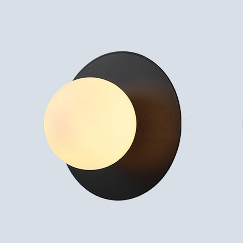 Nordic Style Wall Sconce White Glass Globe Wall Mounted Light for Living Room