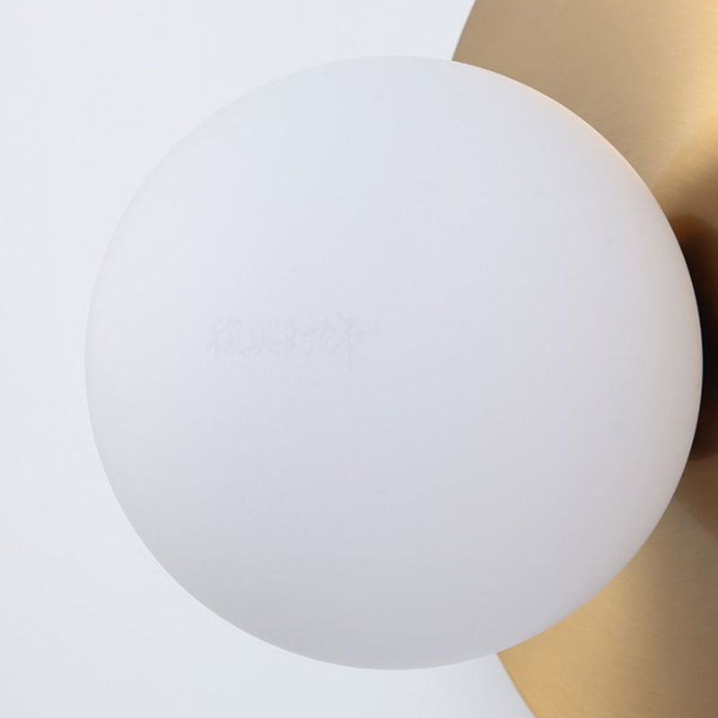 Nordic Style Wall Sconce White Glass Globe Wall Mounted Light for Living Room