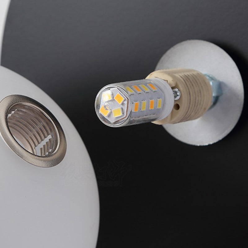 Nordic Style Wall Sconce White Glass Globe Wall Mounted Light for Living Room