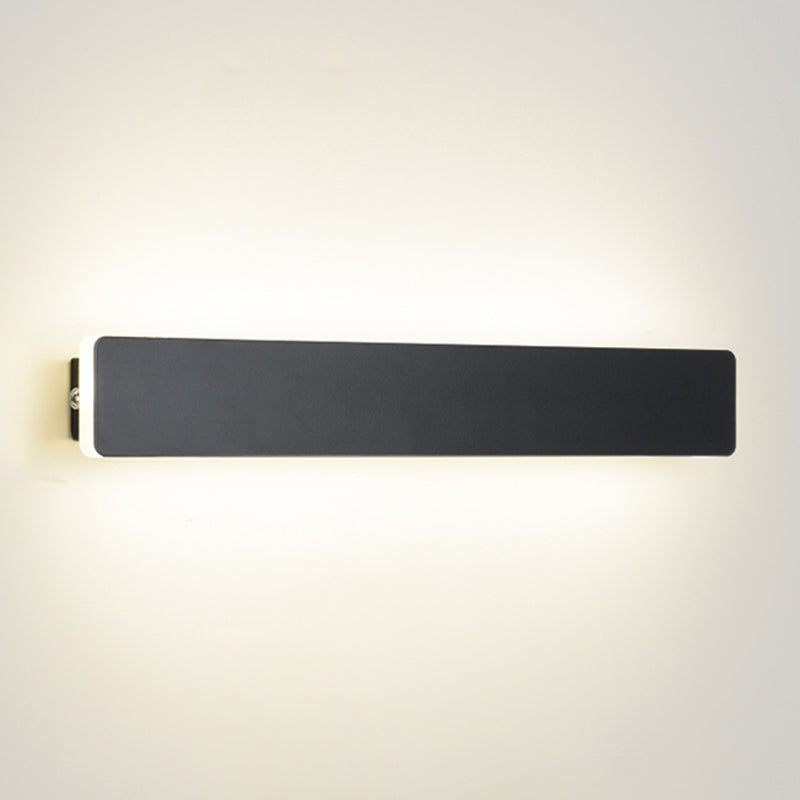 Metal Linear Shape Wall Light Modern 1 Light Wall Mounted Light Fixture in Black