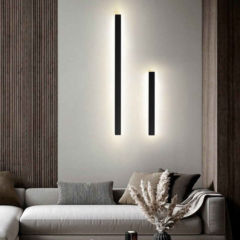 Metall lineare Formwandlicht moderne 1 leichte Wandmontageleuchte in Schwarz