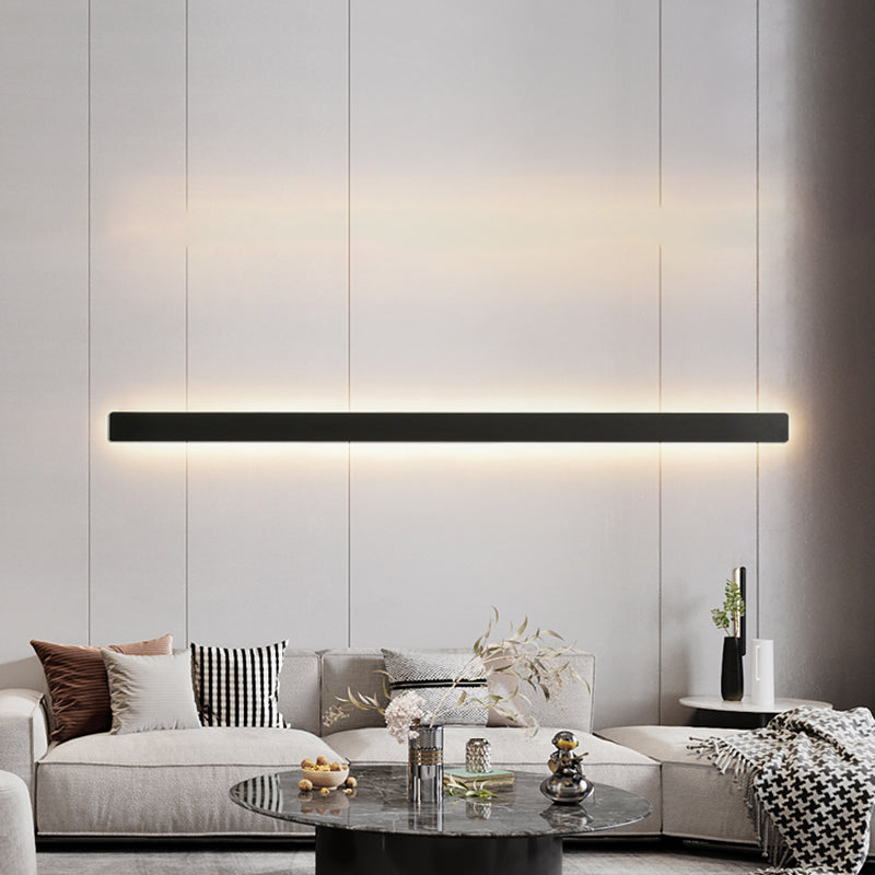 Metall lineare Formwandlicht moderne 1 leichte Wandmontageleuchte in Schwarz