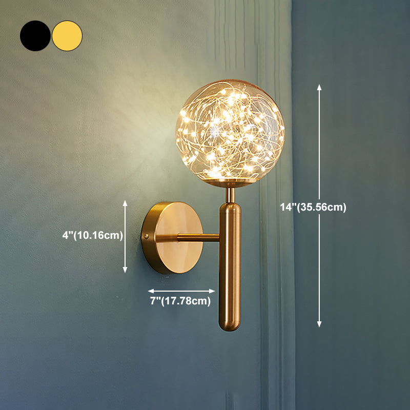 Forma de la bola de vidrio Luz de pared Moder Modern de 1 luz Luz de la pared de la pared de la pared