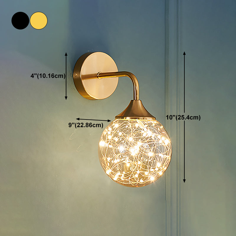 Forma de la bola de vidrio Luz de pared Moder Modern de 1 luz Luz de la pared de la pared de la pared