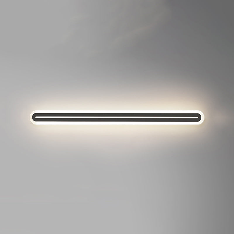 Metall lineare Form Wandlicht moderner Stil 1-Licht-Wandmontageleuchte in Schwarz