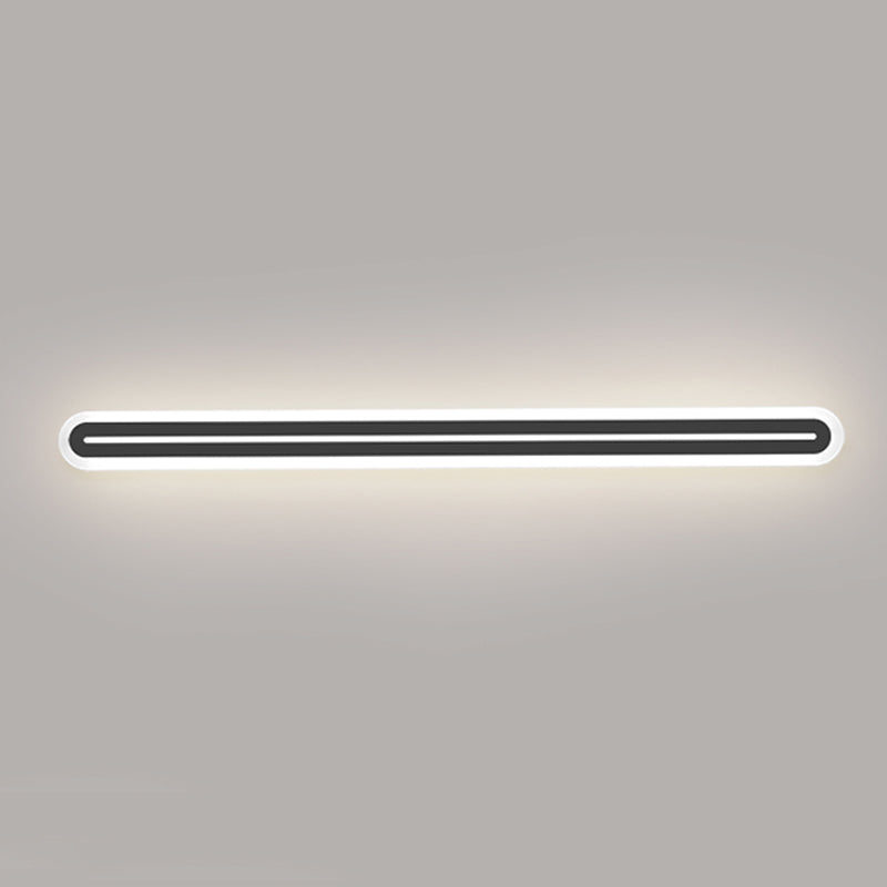 Metall lineare Form Wandlicht moderner Stil 1-Licht-Wandmontageleuchte in Schwarz