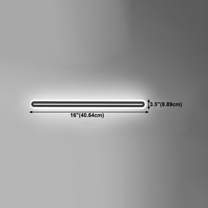 Metall lineare Form Wandlicht moderner Stil 1-Licht-Wandmontageleuchte in Schwarz