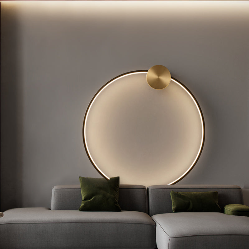 Metal Round Shape Wall Light Modern Style 1 Light Wall Mounted Light Fixtures
