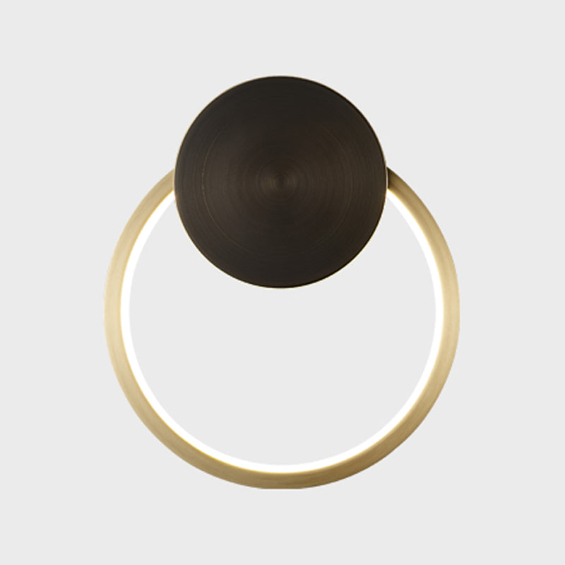 Metal Round Shape Wall Light Modern Style 1 Light Wall Mounted Light Fixtures