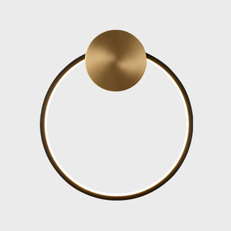 Metal Round Shape Wall Light Modern Style 1 Light Wall Mounted Light Fixtures