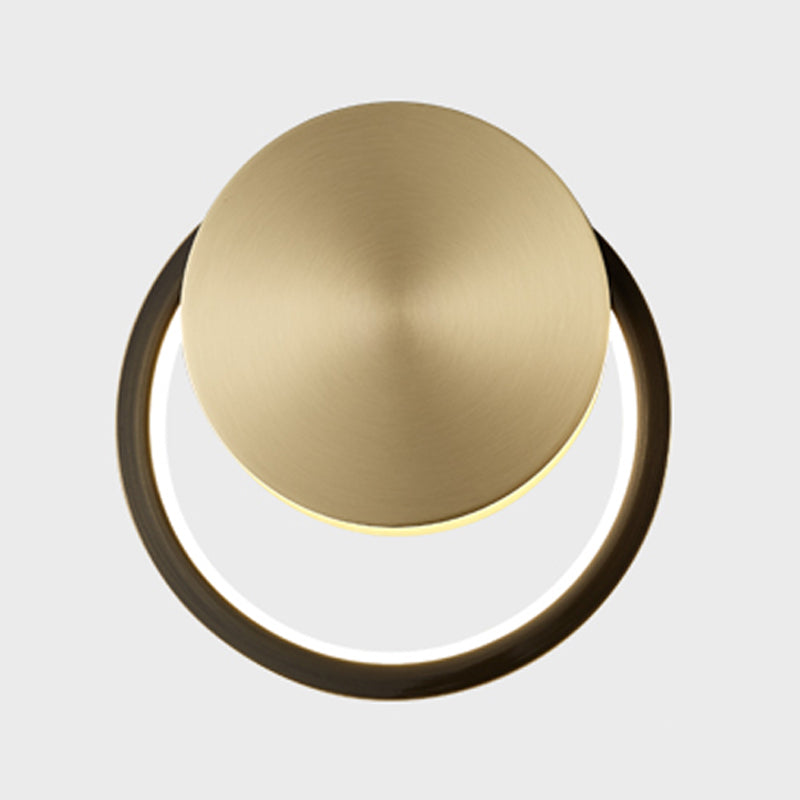 Metal Round Shape Wall Light Modern Style 1 Light Wall Mounted Light Fixtures