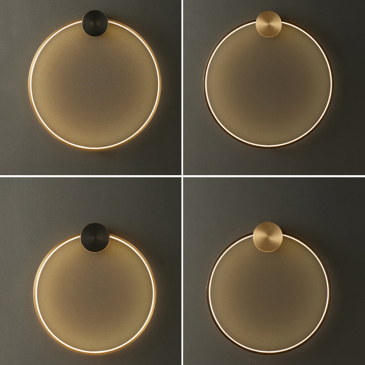 Metal Round Shape Wall Light Modern Style 1 Light Wall Mounted Light Fixtures