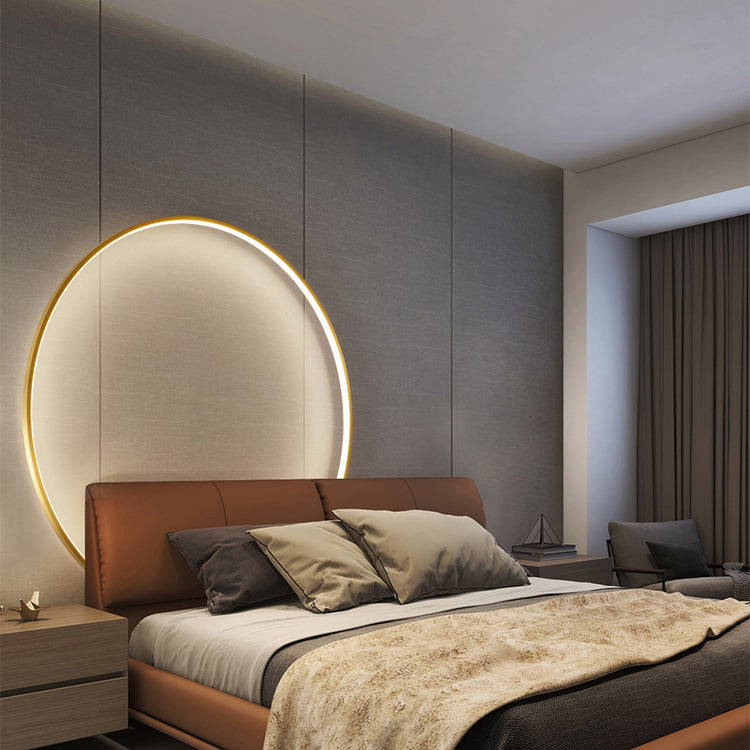 Metal Round Shape Wall Light Modern Style 1 Light Wall Mounted Light Fixtures